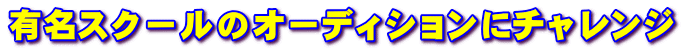 有名スクールのオーディションにチャレンジ